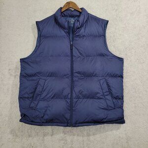 Lands End Mens XXL Puffer Vest Navy 80% Down 20% Feather JPT